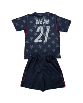 Billige Fotballdrakt Forente stater Timothy Weah #21 Replika Bortedraktsett Barn VM 2026 Kortermet (med bukser)